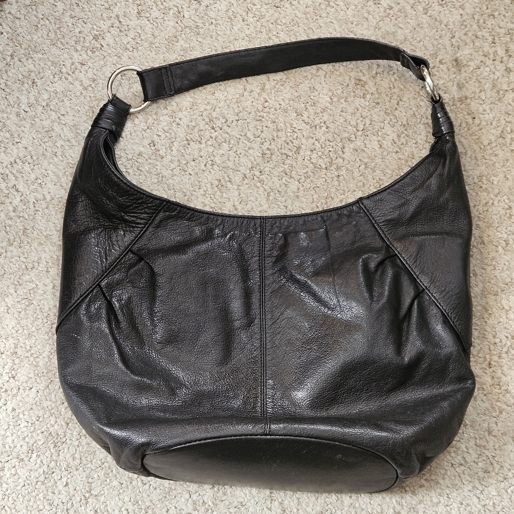 Elegant Black Leather Hobo Bag